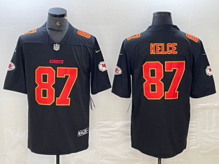Kansas City Chiefs #87 Travis Kelce Black gold Limited Stitched