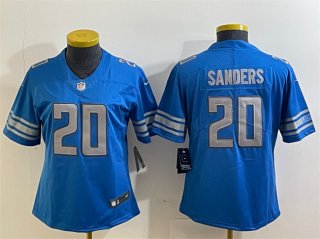 Women's Detroit Lions #20 Barry Sanders Blue Vapor Limited Stitched Football Jersey(Run small)