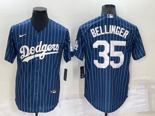 Men's Los Angeles Dodgers #35 Cody Bellinger Navy Cool Base Stitched Baseball Jersey