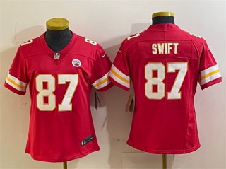 Women's Kansas City Chiefs #87 Taylor Swift Red Vapor Untouchable Limited Stitched