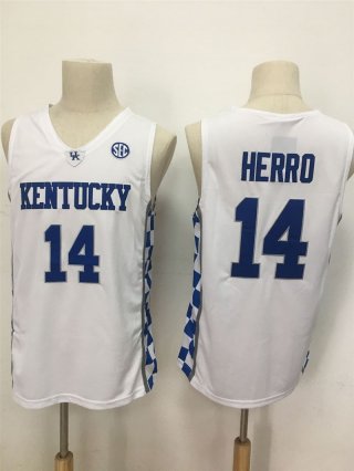 Kentucky-Wildcats-14-Tyler-Herro-White-College-Basketball-Jersey