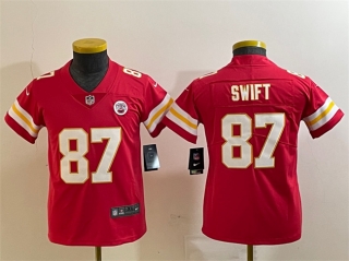 Youth Kansas City Chiefs #87 Taylor Swift Red Vapor Untouchable Limited Stitched