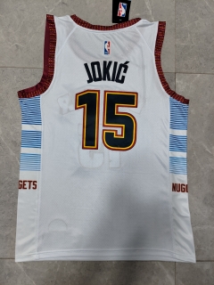 Denver Nuggets #15 Nikola Jokic white jersey