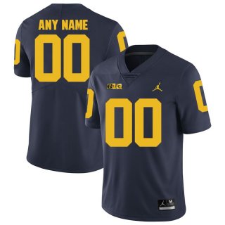 Michigan-Wolverines-Navy-Men's-Customized-College-Football-Jersey