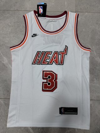 Miami Heat #3 Dwyane Wade white jersey