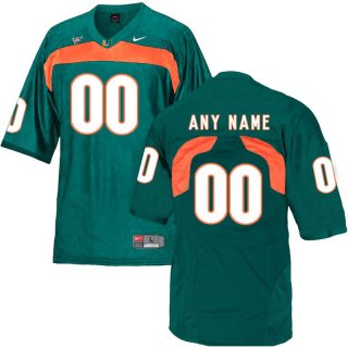 Miami-Hurricanes-Green-Customized-College-Football-Jersey