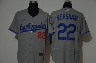 Dodgers-22-Clayton-Kershaw-Gray-2020-Nike-Flexbase-Jersey