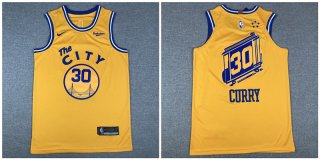 Warriors-30-Stephen-Curry-Yellow-City-Edition-Nike-Authentic-Jersey