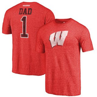 Wisconsin-Badgers-Fanatics-Branded-Red-Greatest-Dad-Tri-Blend-T-Shirt
