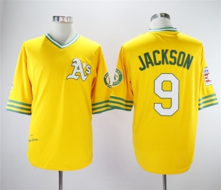 Athletics-9-Reggie-Jackson-Yellow-Turn-Back-The-Clock-Copperstown-Collection-Jersey