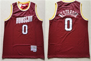 Rockets-0-Russell-Westbrook-Red-Checkerboard-Hardwood-Classics-Jersey