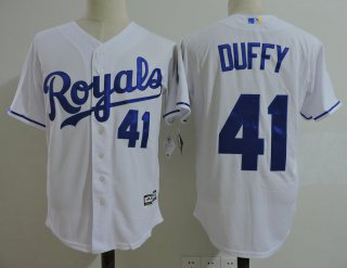 Royals-41-Danny-Duffy-White-Cool-Base-Jersey