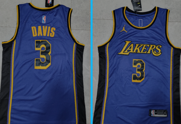Lakers #3 purple new stitched jersey