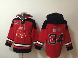 Boston Red Sox #34 David Ortiz Ageless Must-Have LaceUp Pullover Hoodie