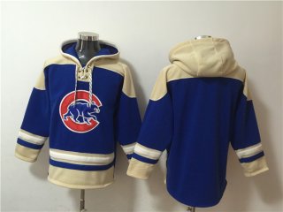 Chicago Cubs Blank Ageless Must-Have Lace Up Pullover Hoodie