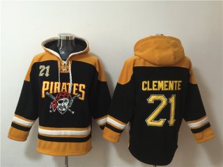 Pittsburgh Pirates #21 Roberto Clemente Ageless Must-Have Lace Up Pullover Hoodie