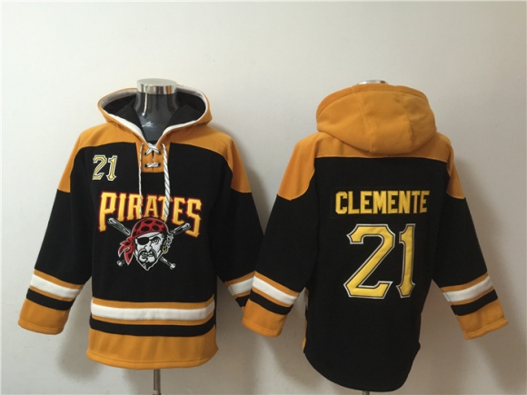 Pittsburgh Pirates #21 Roberto Clemente Ageless Must-Have Lace Up Pullover Hoodie