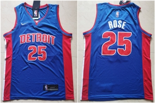 Pistons-25-Derrick-Rose-Blue-Nike-Swingman-Jersey