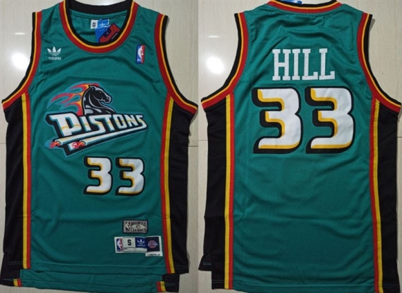 Pistons-33-Grant-Hill-Green-Hardwood-Classics-Jersey