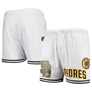 San Diego Padres White Team Logo Mesh Shorts