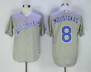Royals-8-Mike-Moustakas-Gray-Cool-Base-Jersey