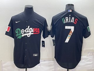 Men's Los Angeles Dodgers #7 Julio Urias Black Mexico Cool Base Stitched Baseball Jersey