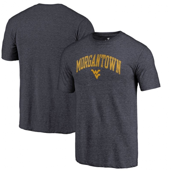 West-Virginia-Mountaineers-Fanatics-Branded-Navy-Hometown-Arched-City-Tri-Blend-T-Shirt