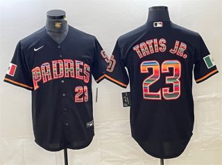 San Diego Padres #23 Fernando Tatis Jr. Mexico Black Cool Base Stitched Baseball