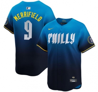 Philadelphia Phillies #9 Whit Merrifield Blue 2024 City Connect Limited Stitched Jersey