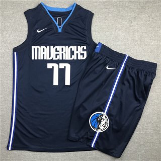 Mavericks-77-Luka-Doncic-Navy-Nike-Swingman-Jersey(With-Shorts)
