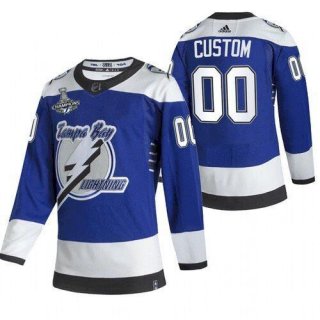 Men's Tampa Bay Lightning Active Player Custom 2021 Blue Stanley Cup Champions