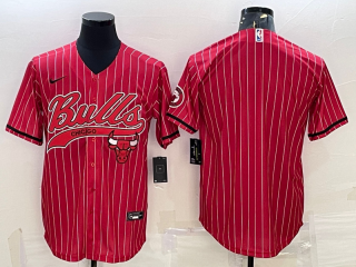 Chicago Bulls Blank Red Cool Base Stitched Baseball Jersey