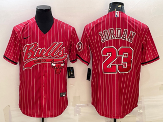 Chicago Bulls #23 Michael Jordan Red Cool Base Stitched Baseball Jersey