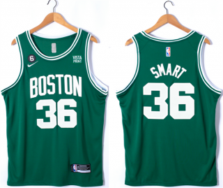 Boston Celtics #36 Marcus Smart Green No.6 Patch Stitched Basketball Jersey