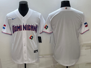 Men's Dominican Republic Baseball 2023 White World Baseball With Patch Classic 3