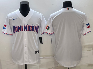 Men's Dominican Republic Baseball 2023 White World Baseball With Patch Classic