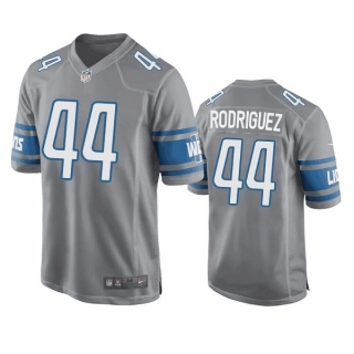 Detroit Lions #44 Malcolm Rodriguez Gray Stitched Game Jersey