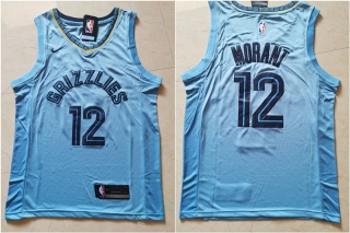 Grizzlies-12-Ja-Morant-Light-Blue-Nike-Swingman-Jersey