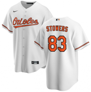 Men's Baltimore Orioles #83 Kyle Stowers White Cool Base Stitched Jersey