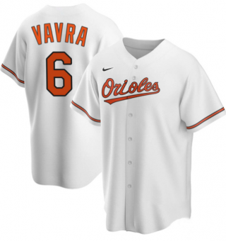 Men's Baltimore Orioles #6 Terrin Vavra White Cool Base Stitched Jersey
