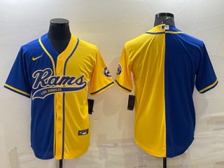Los Angeles Rams Blank RoyalYellow Split With Patch Cool Base Stitched Baseball