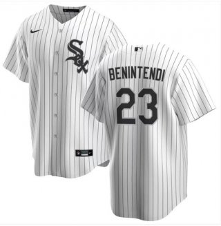 Men's Chicago White Sox #23 Andrew Benintendi White Cool Base Stitched Jersey