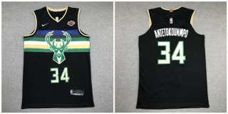 Bucks-34-Giannis-Antetokounmpo-Black-Nike-Authentic-Jersey