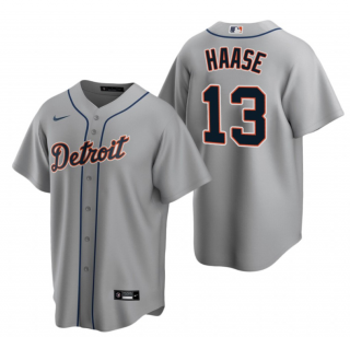 Men's Detroit Tigers #13 Eric Haase Grey Cool Base Stitched Jersey