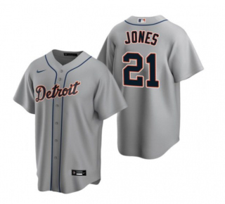 Men's Detroit Tigers #21 Jacoby Jones Grey Cool Base Stitched Jersey
