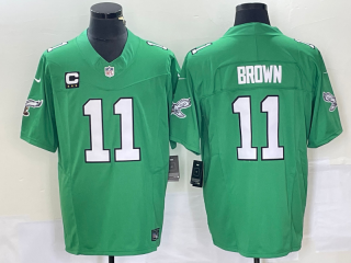 Philadelphia Eagles #11 A. J. Brown Green 2023 F.U.S.E. C patch Vapor Untouchable Stitched