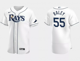 Men's Tampa Bay Rays #55 Luke Raley White Flex Base Stitched Jersey