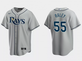 Men's Tampa Bay Rays #55 Luke Raley Grey Cool Base Stitched Baseball Jersey