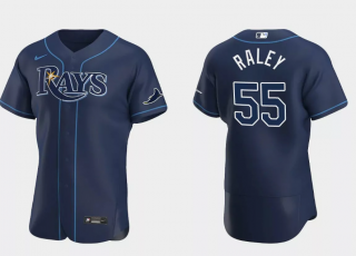 Men's Tampa Bay Rays #55 Luke Raley Navy Flex Base Stitched Jersey