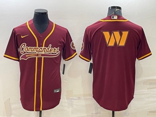 Washington Commanders Burgundy Team Big Logo With Patch Cool Base Stitched